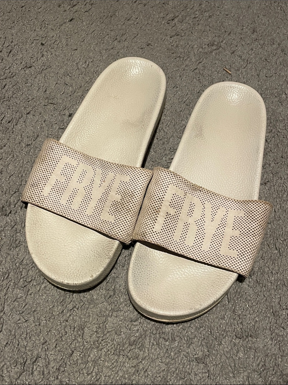Frye Leather Slide Sandals Off white 7.5